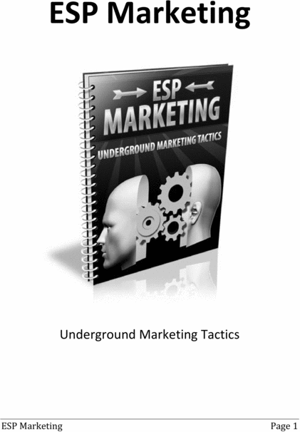 Product picture Physchic ESP Marketing Strategies